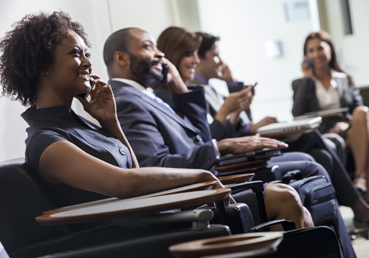 colleagues sitting and listening
