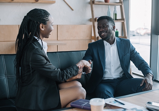 Two people shaking hands