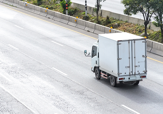 Truck driving on the highway