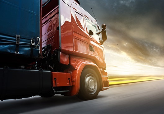 Commercial truck on highway