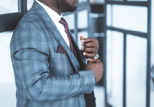 Male in Formal Plaid Suit