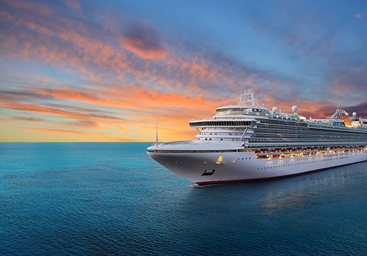 Cruise ship at sea