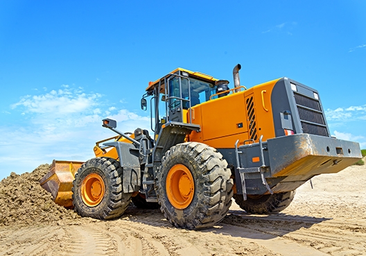A tractor standing still