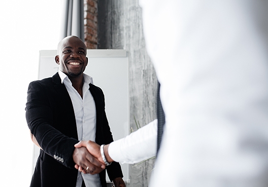 Two men shaking hands